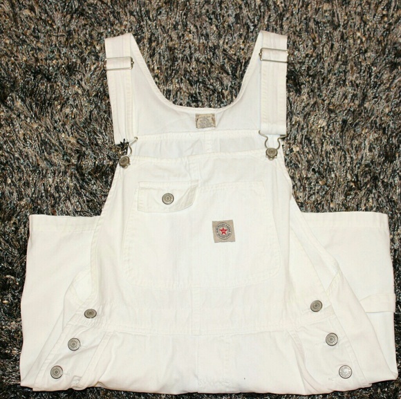 American Eagle Outfitt Overall Shorts White Small - Picture 1 of 8
